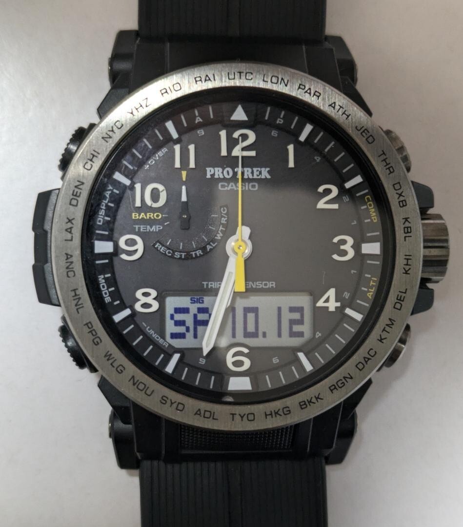 CASIO PRO TRECK PRW-51Y-1JF Climber Line Biomass Resin Radio Solar Watch Black