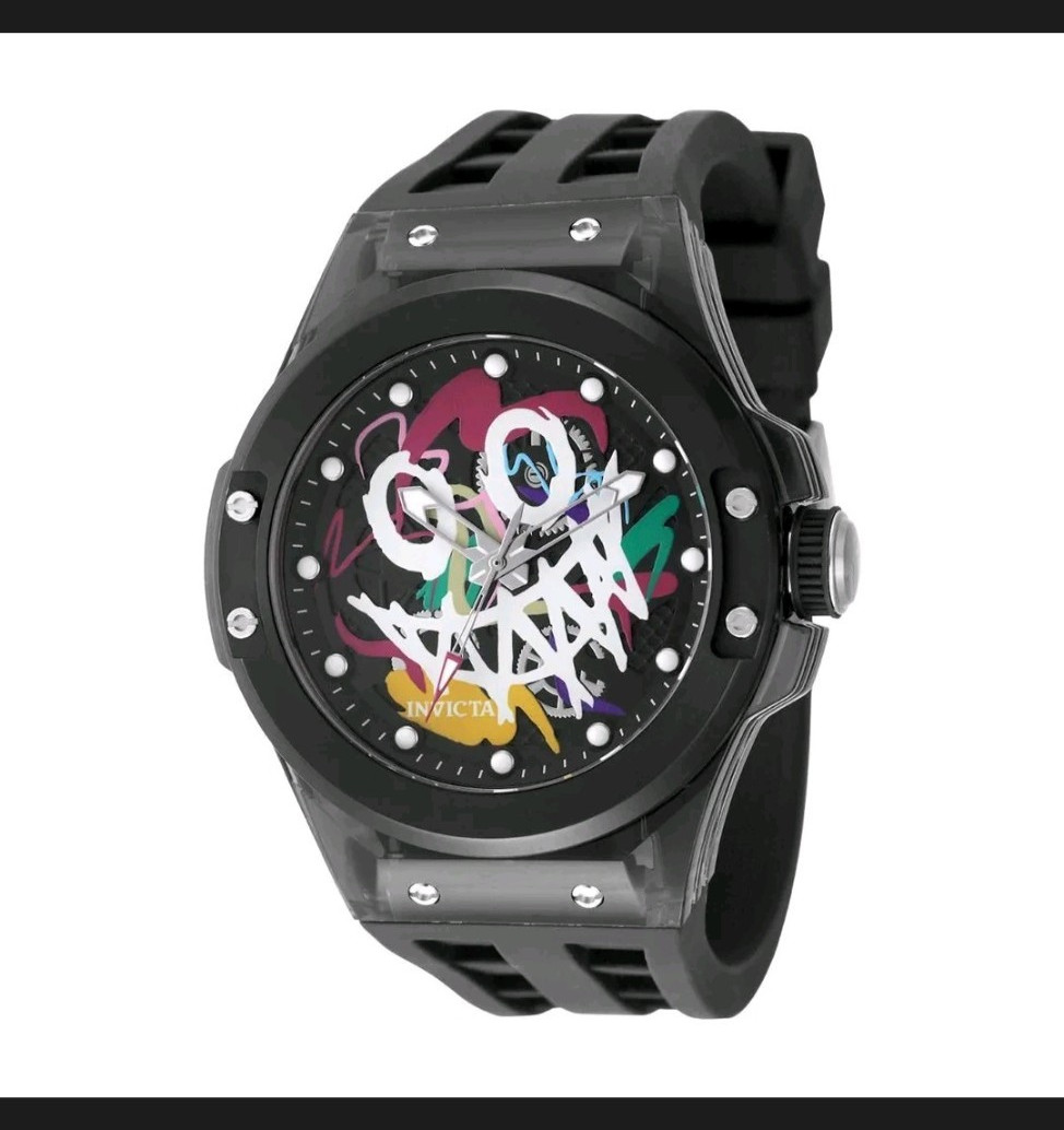 Invicta Artist Series Men’s Quartz 44-47.9mm Graffiti Dial 100m Silicone