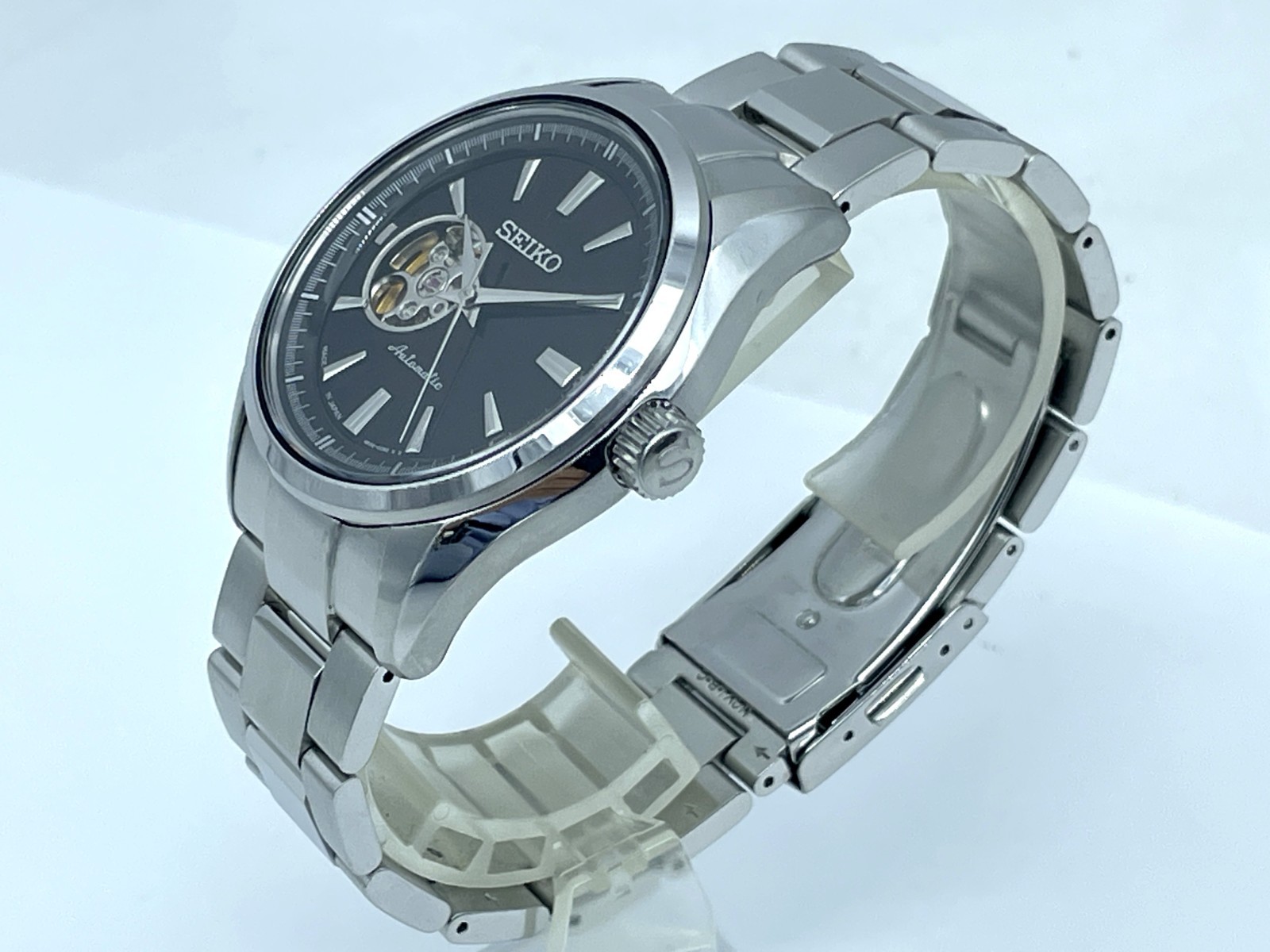 SEIKO PRESAGE Automatic Watch Open heart Sapphire Black Dial 4R38-00S0 Excellent