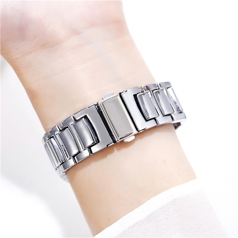 Womens Luxury Crystal Studded Square Face Casual Dress Formal Quartz Watches