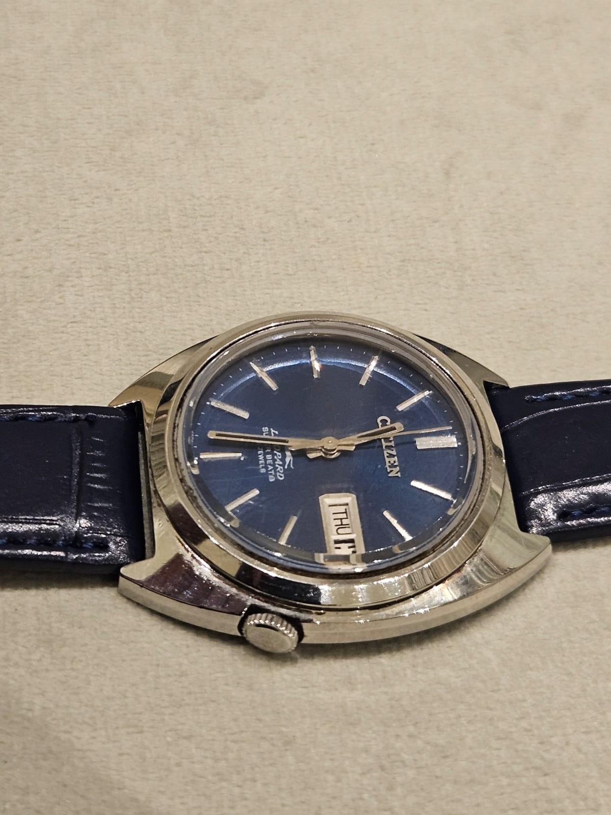 Citizen Leopard Super Beat 8 Blue Dial 26 Jewels Automatic Vintage Men’s Watch