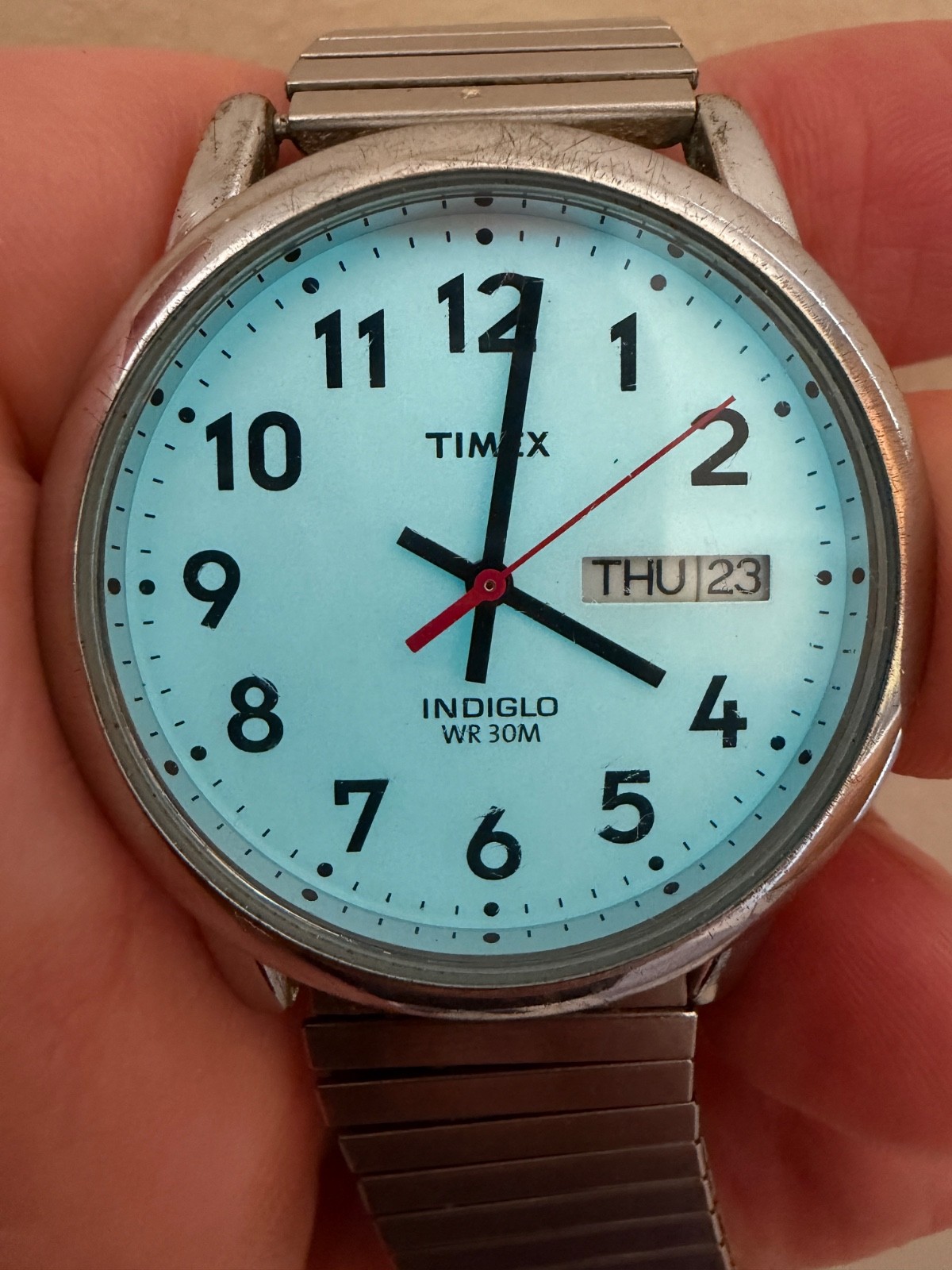 Timex quartz Easy Reader Indiglo Day-Date