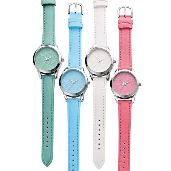 Crushed Rhinestone Face Watch & Leather Like Band – White (each sold separately)