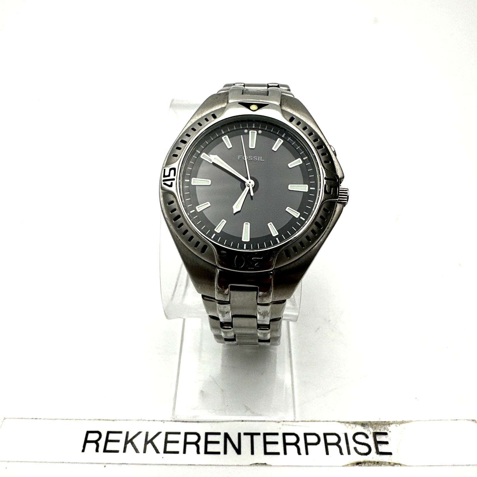 Fossil Quartz Watch AM-3540 Men’s 100M/330FT SSteel Dual Color LCD. New Battery