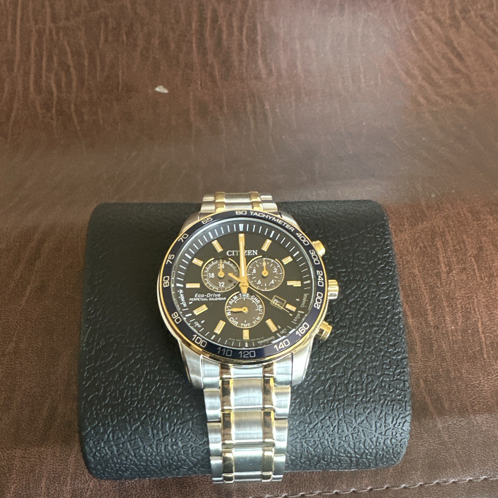 Citizen Eco-Drive Chronograph Tachymeter Two-Tone Bracelet Watch w/ Box