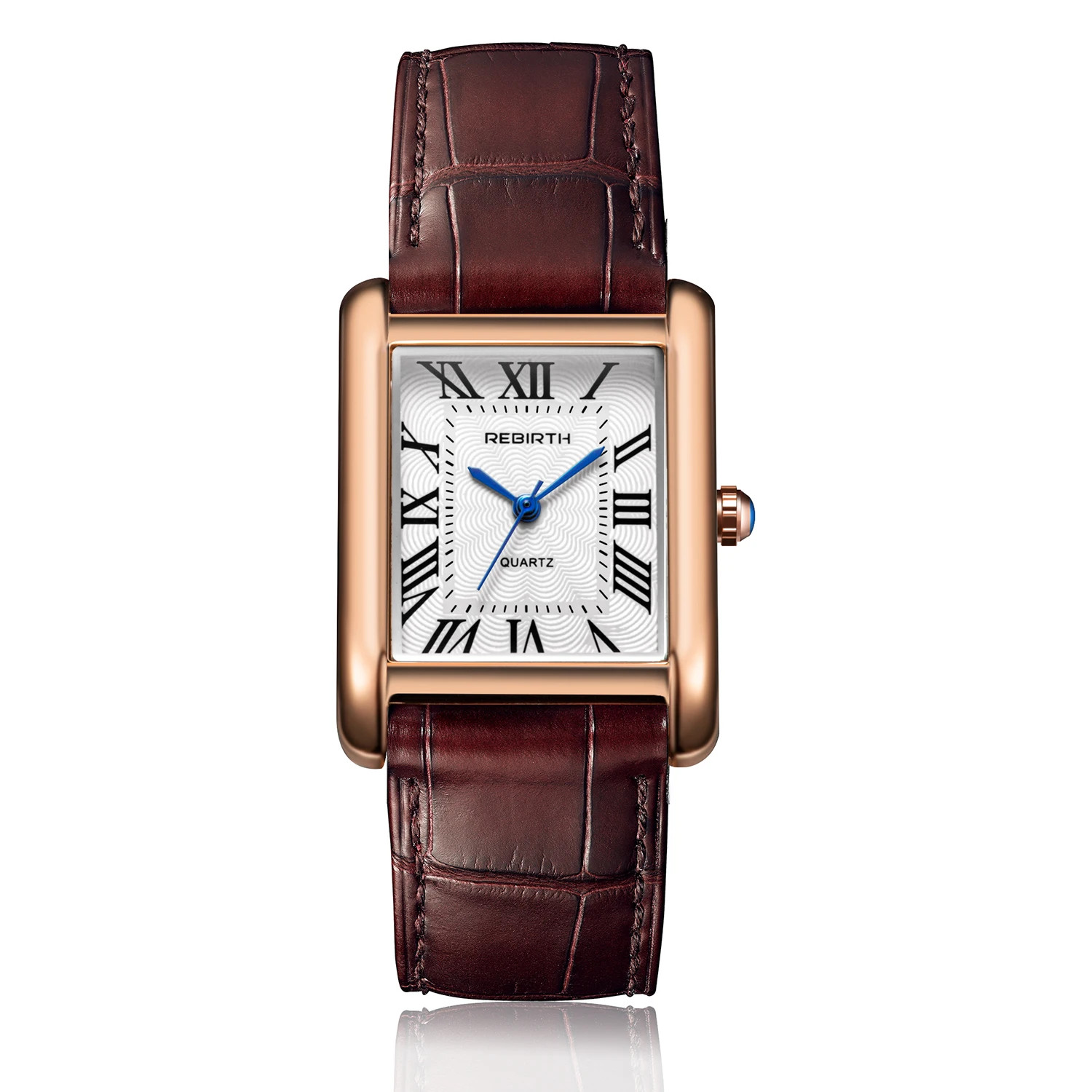 Retro-Style Simple Small Square Watch with Roman Numerals, Trendy and Artistic Q