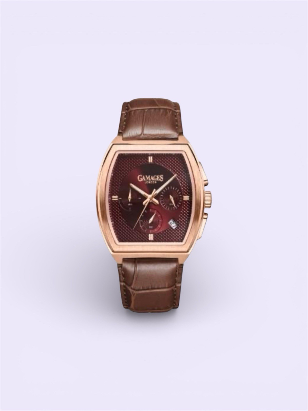 Gamages of London Limited Edition Mens Chronograph Watch On Brown Leather Strap