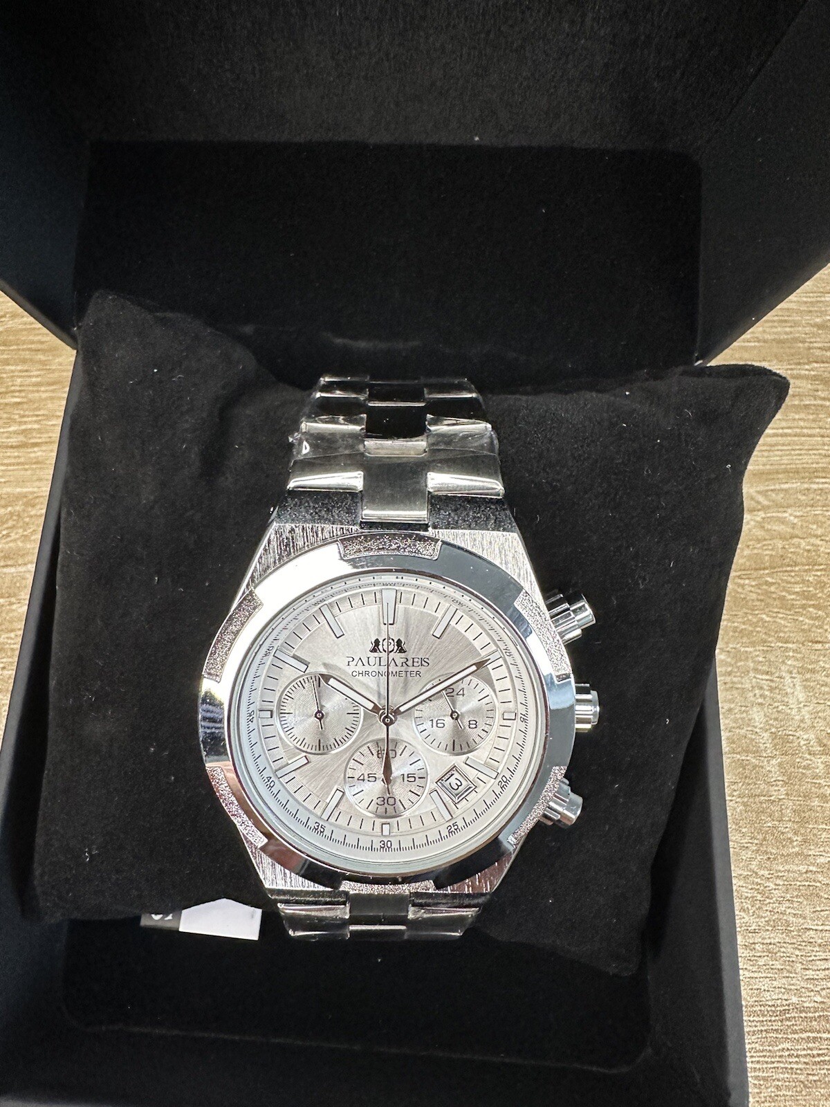 Luxury Classic Men’s Quartz Watch Business 3ATM Paulareis Silver Stopwatch New