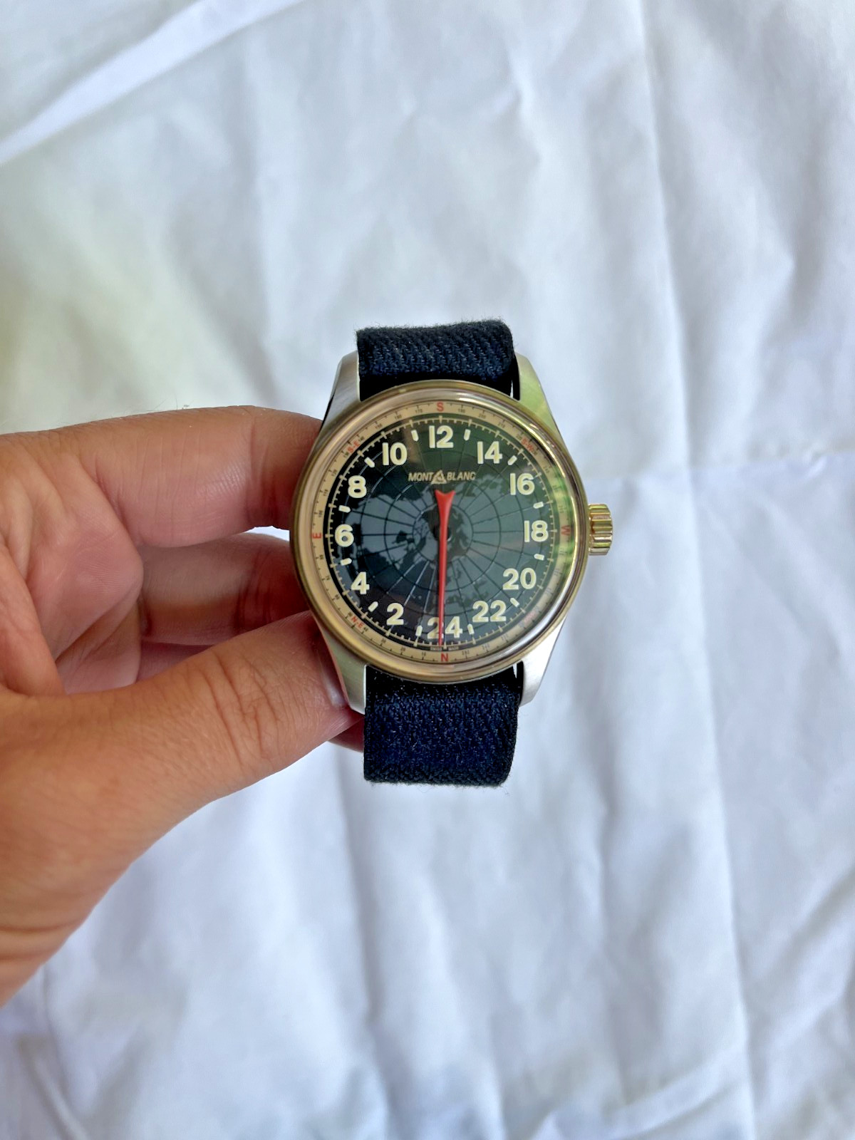 Montblanc 1858 Automatic single hand 24 hour watch, good condition, original box
