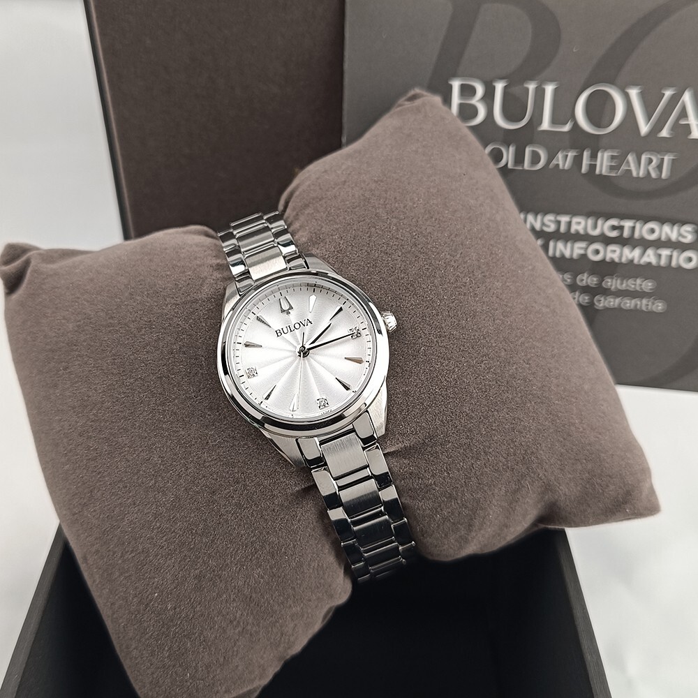 New Bulova Sutton 96P219 Diamond White Dial Quartz Stainless Steel Women’s Watch