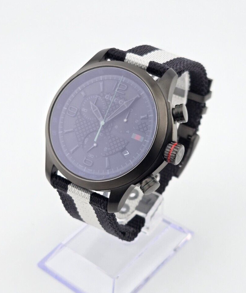 Gucci Men’s G-Timeless Black Dial Two Tone Watch – YA126244A ($1390 MSRP)
