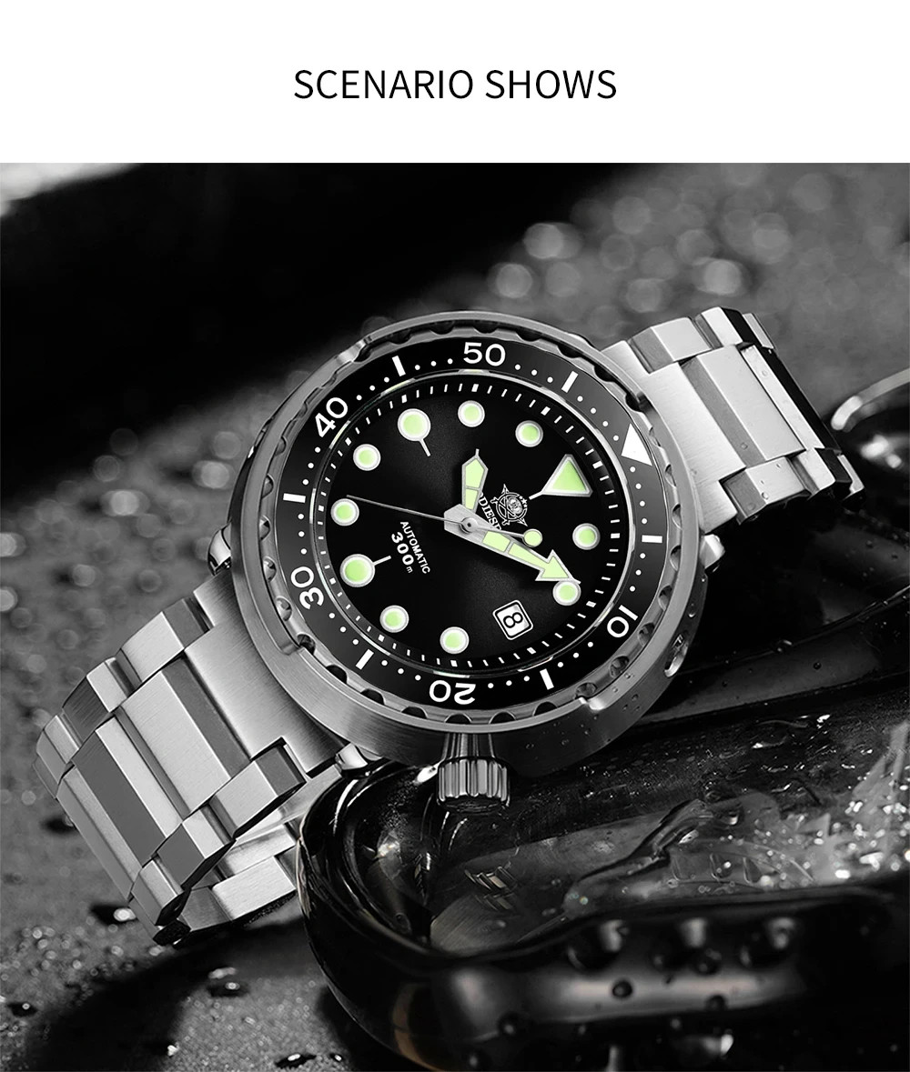 44MM ADDIESDIVE Tuna Automatic 8215 Men’s 300M Stainless NEW box/papers