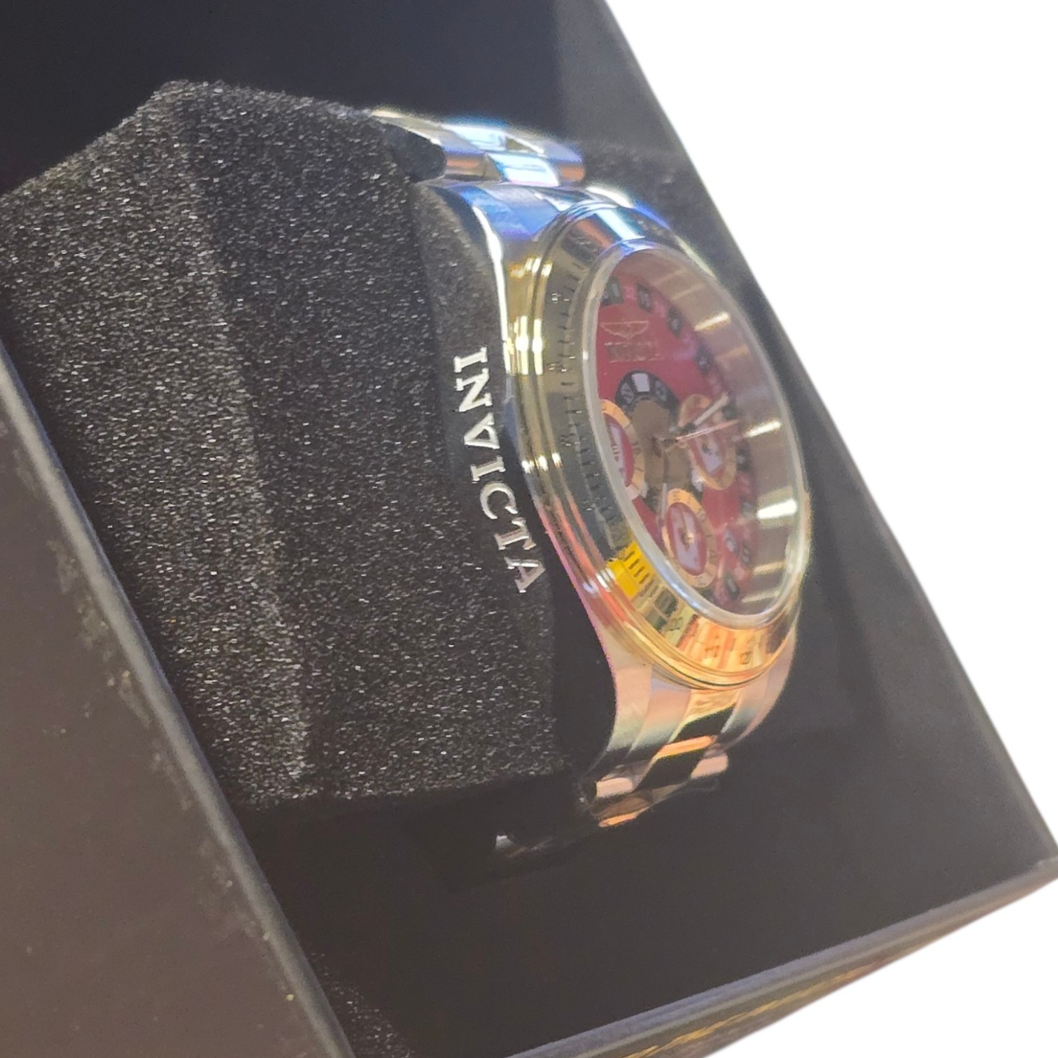 Invicta Speedway Montecarlo Red Roulette Dial 39.5mm Mens Watch 50495 2Tone Band
