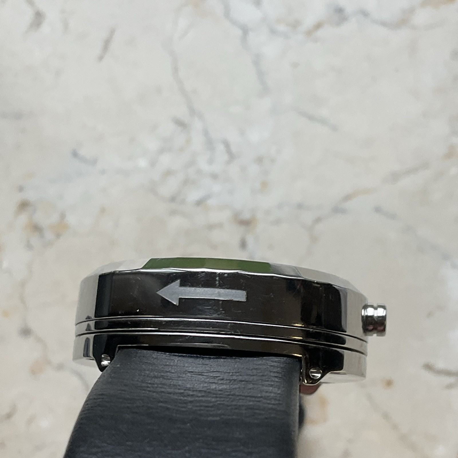 NOOKA NK 360 degree rotating face Black Watch with case needs battery UNTESTED