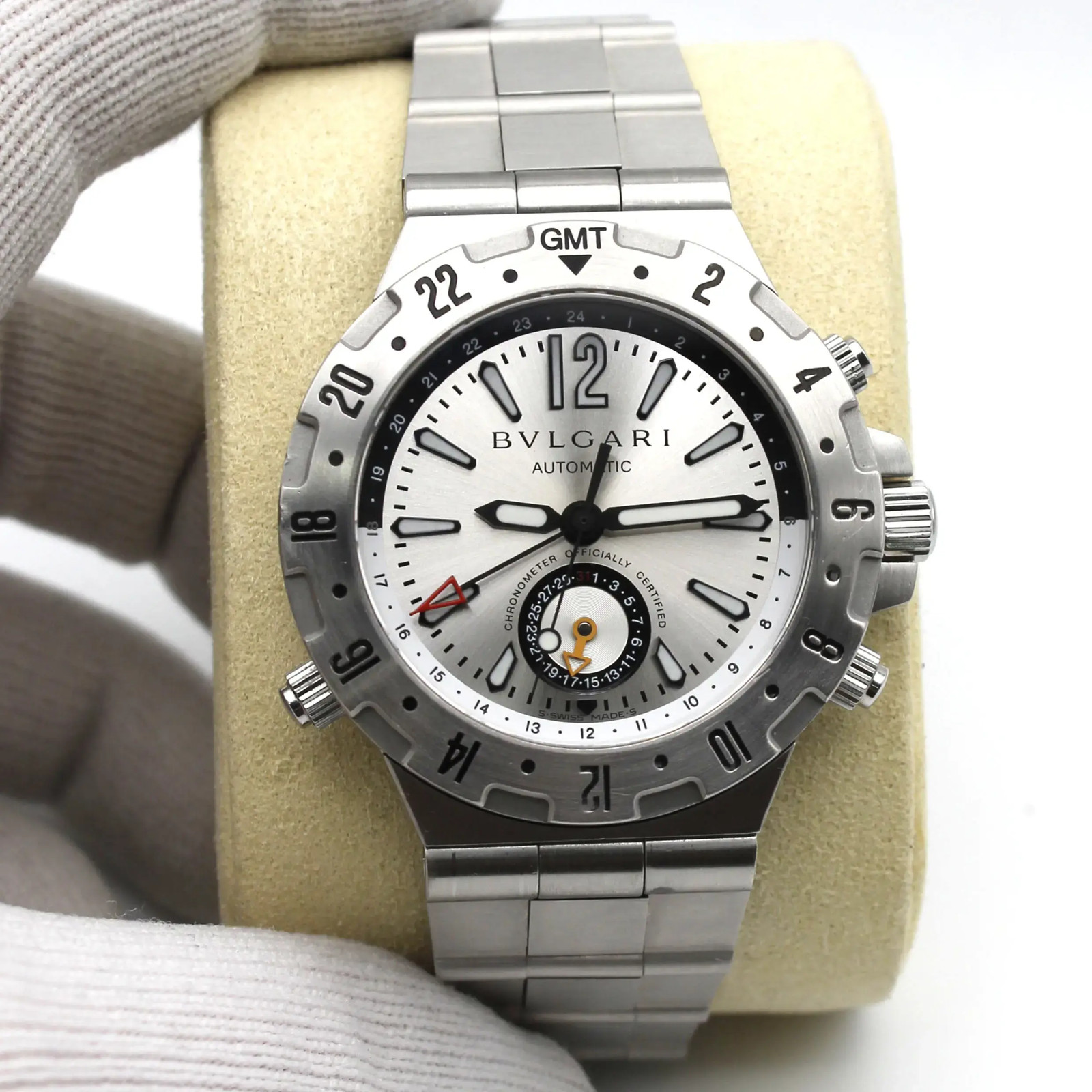 Bvlgari Diagono Professional GMT 40mm Steel Automatic Mens Watch GMT40S