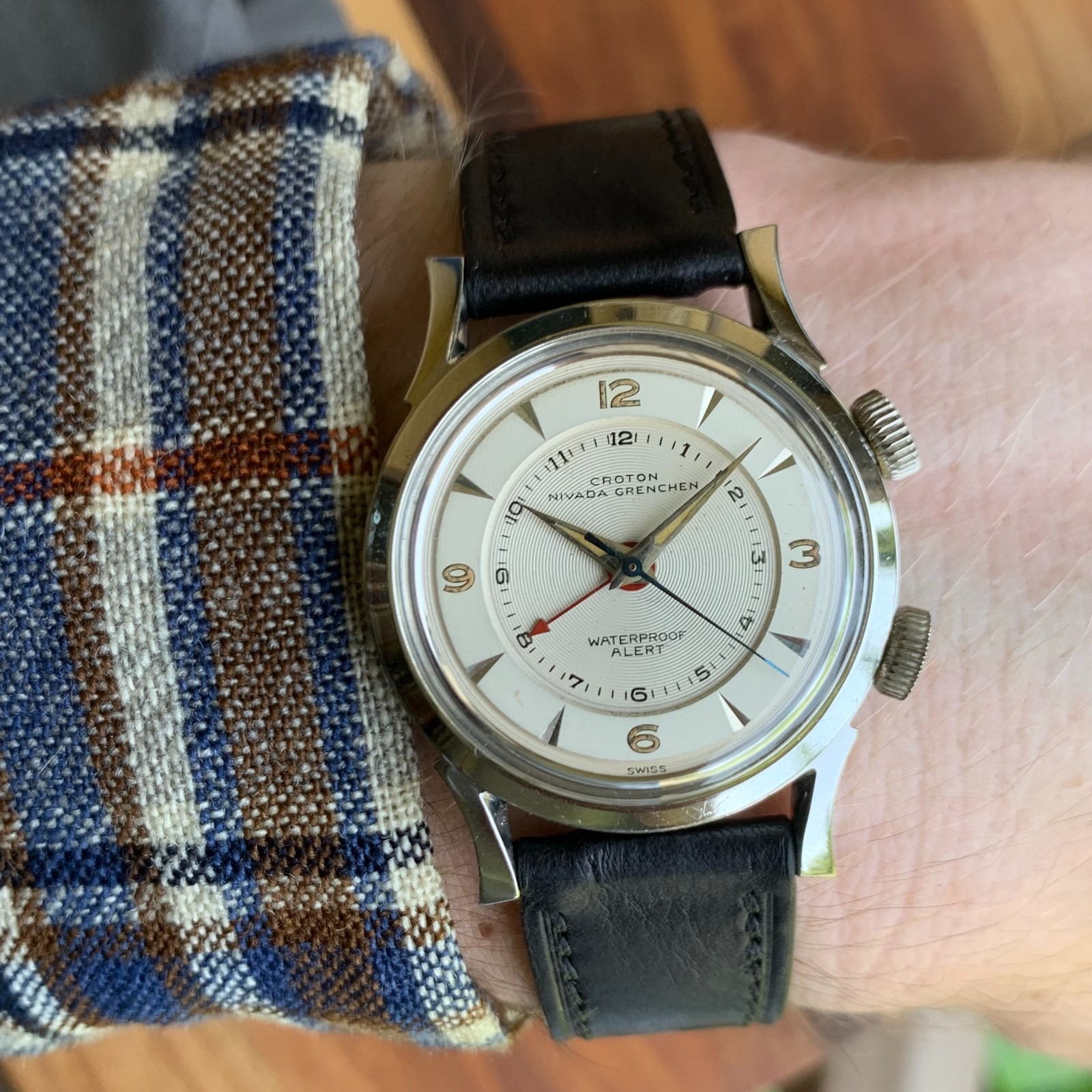Nivada Grenchen Alert Alarm Ref. 52 25900 Stainless Steel Wristwatch – Serviced