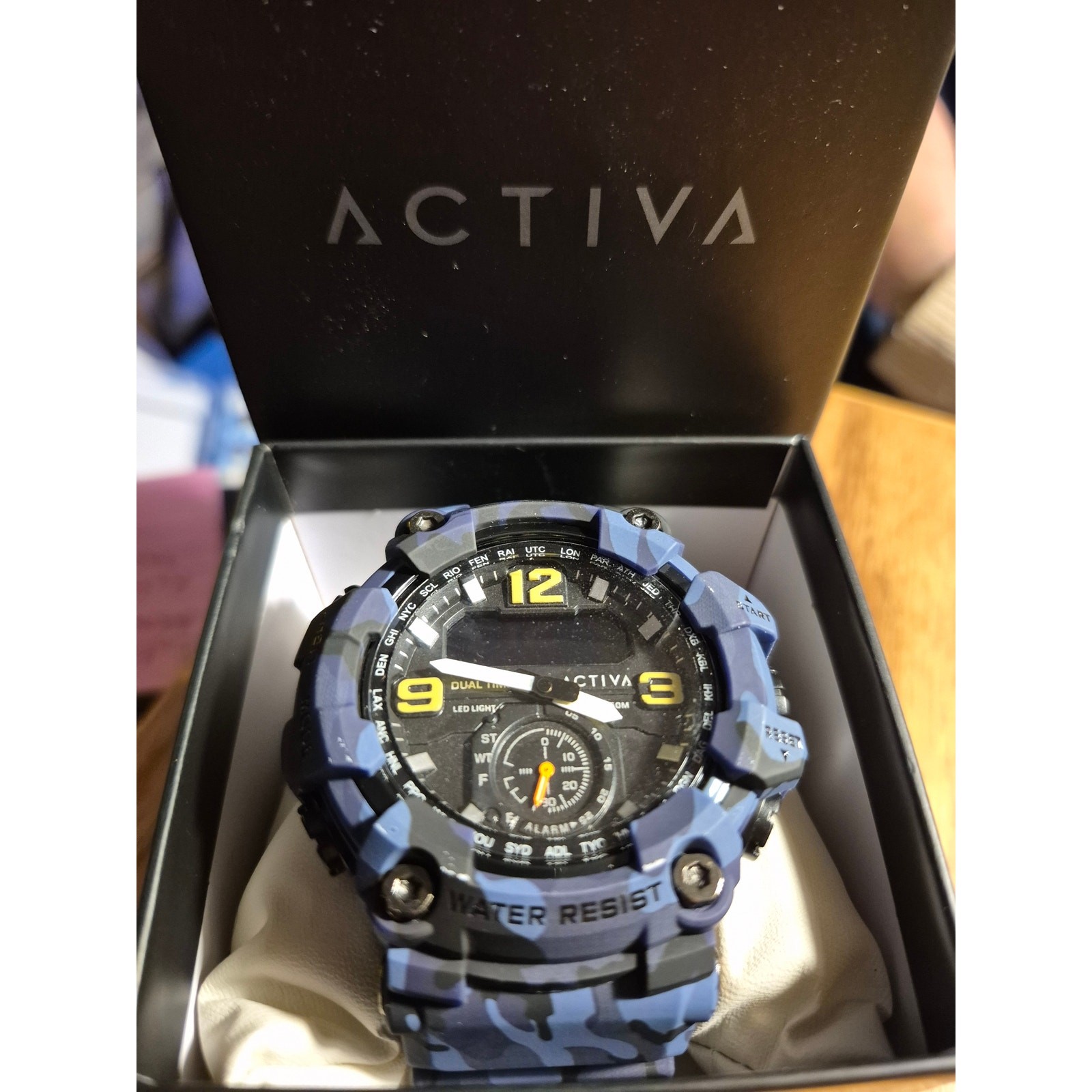 Activa x Invicta Men’s Watch Black Ops Digital 56mm Blue Camouflage