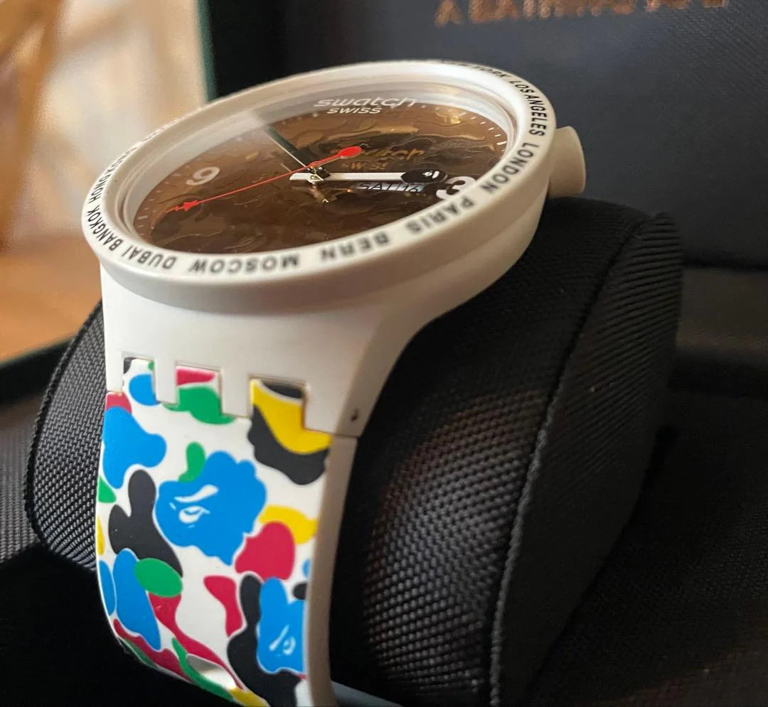 Swatch X A Bathing Ape Collaboration Quartz White Watch
