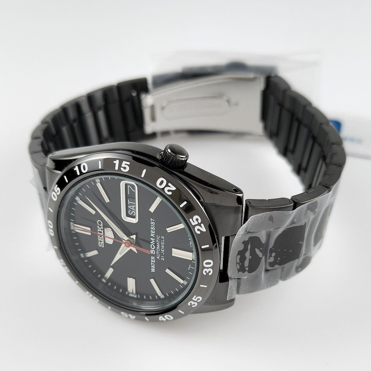 New With Overseas Reverse Import SEIKO5 Seiko Five IP Black Skeleton Day Date Au
