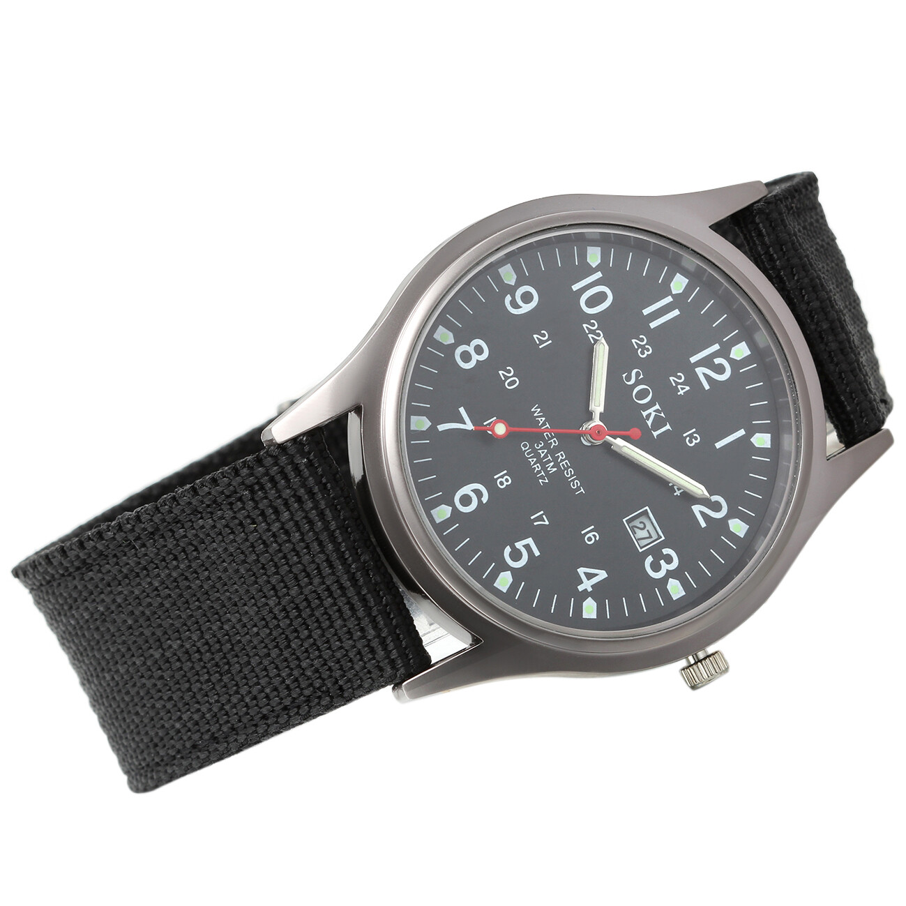 Easy-to-Read Date Leather Strap Watch Calendar Luminous Watch Simple Wristwatch