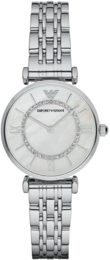 Emporio Armani AR1908 Women’s Two-Hand Silver Stainless Steel Watch 32mm