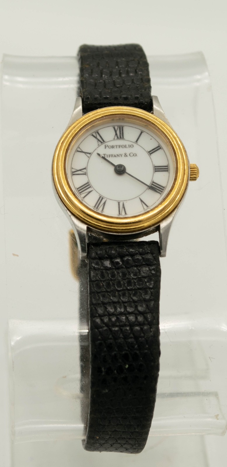 Vintage Tiffany & Co Portfolio Ladies Swiss Quartz Watch Orig Lizard Band