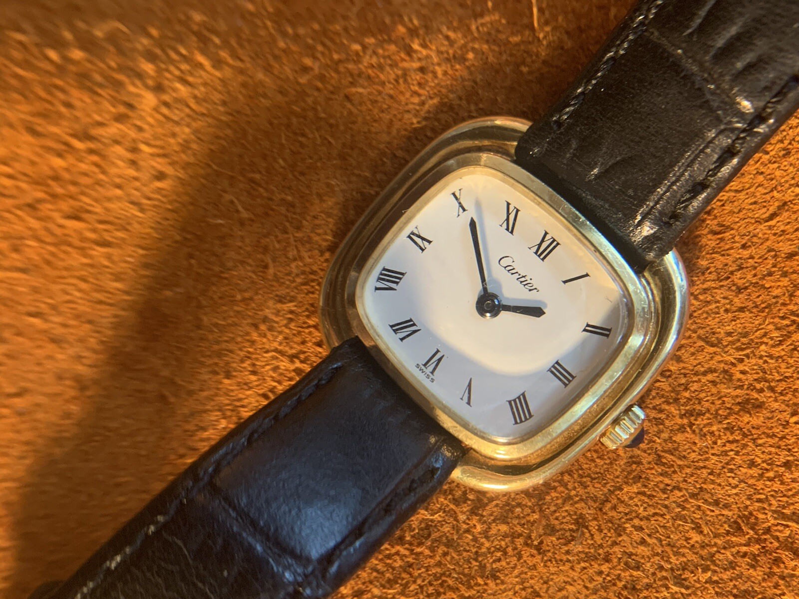 Rare Cartier 18k Manual Wind Enamel Dial