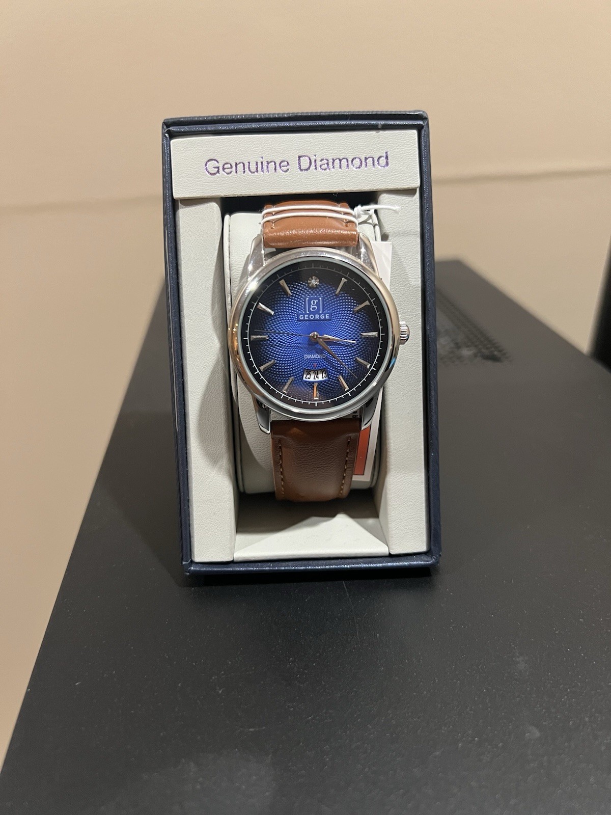 George Men’s 41mm Silver Tone Watch By Genuine diamond