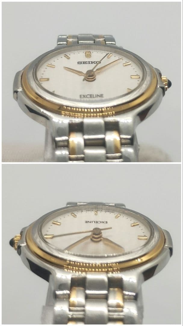 Working/Excellent Condition SEIKO Exceline 4J41-0060 Two-Tone Watch, 3 Hands