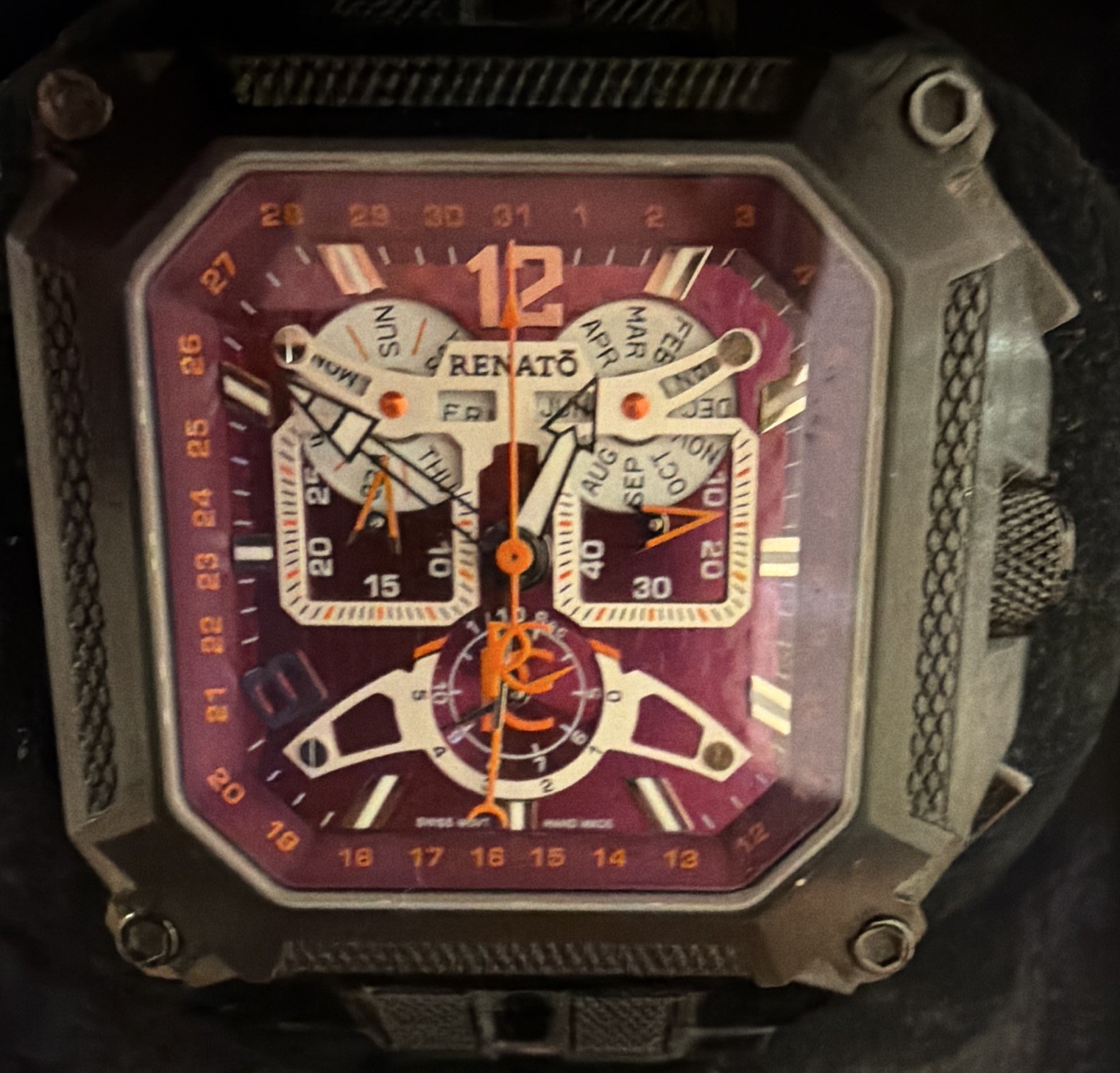 Renato Collezioni Cougar Limited Edition Quartz Purple Dial Day Date 48mm