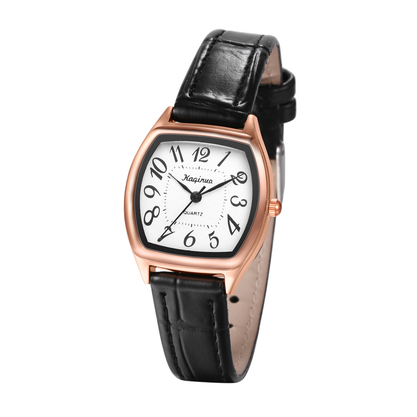 Women’s Classic Retro Leather Quartz Wrist Watch Arabic Numerals Square Dial