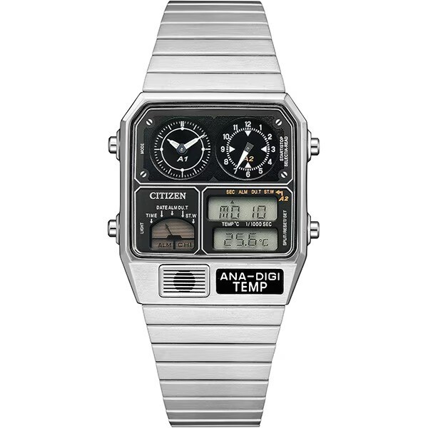Citizen Ana-Digi Temp JG2101-78E Retro Sci-Fi Stainless Steel Watch
