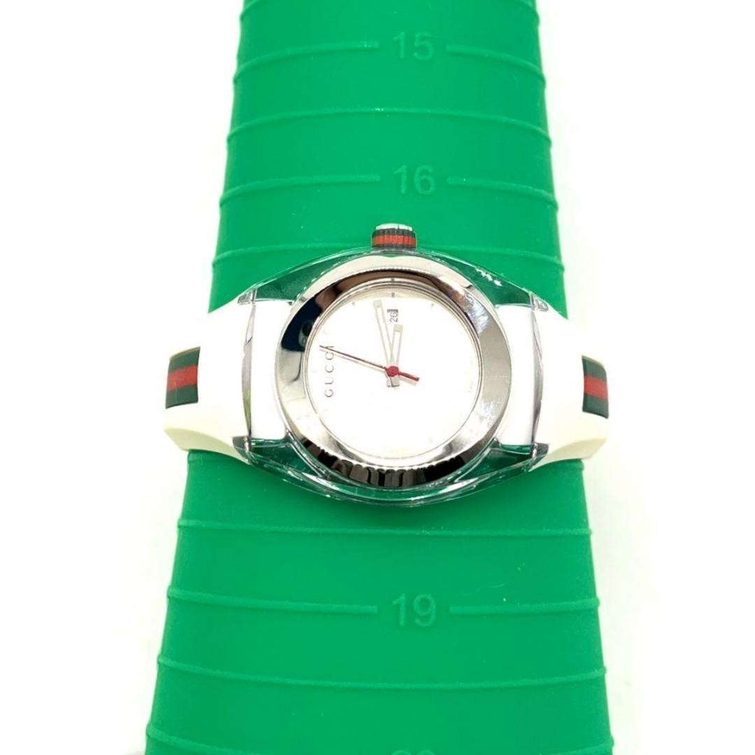 Gucci Interlocking Sherry Line Quartz Watch White Rubber Band From Japan
