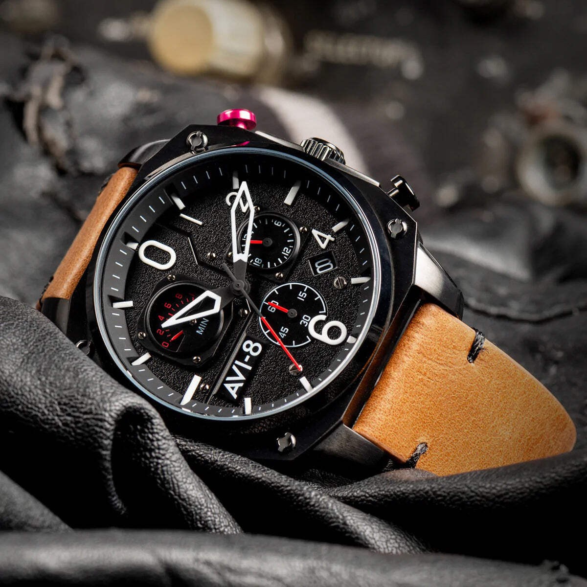 Hawker Hunter Retrograde Chronograph | Black Dial Wristwatch AV-4052-02