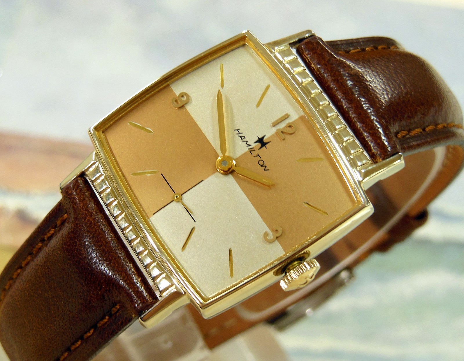 1962 Vintage HAMILTON GARY, Stunning Salmon/Silver Dial, Serviced with warranty