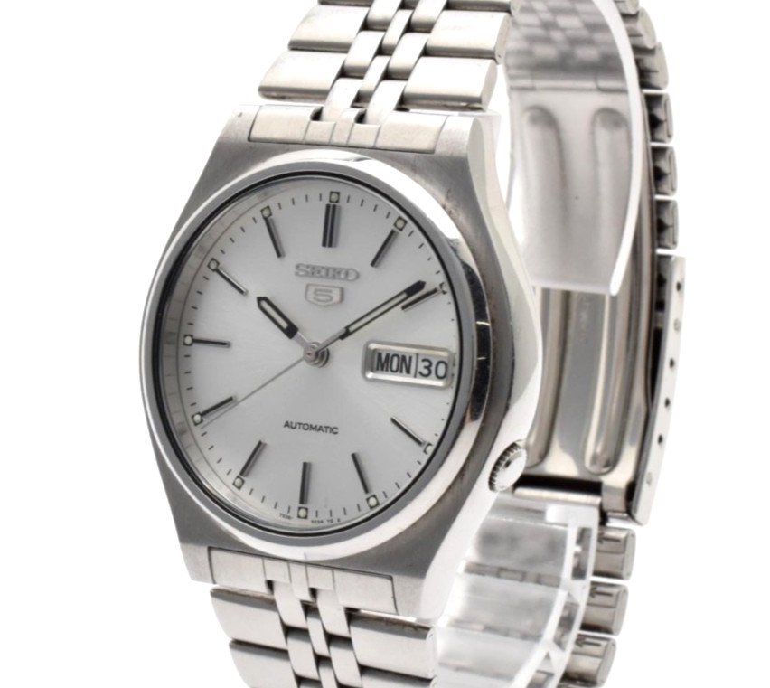 【Exc+5】SEIKO 5 7S26-3170 Automatic Vintage Mens Round Watch White Dial Japan