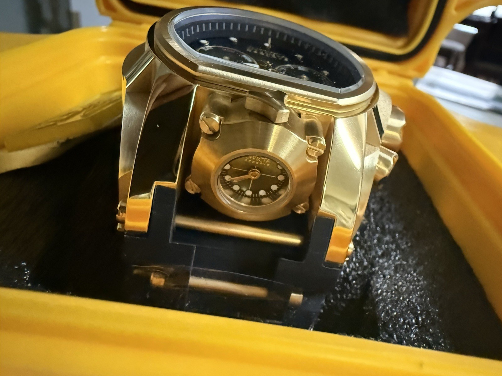 Invicta CEO Reserve Men’s Chronograph Date Quartz 52mm+ Gold/Black w/Box