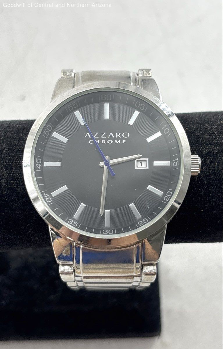 Azzaro Chrome CHO002M Black Dial Silver Tone Men’s Watch