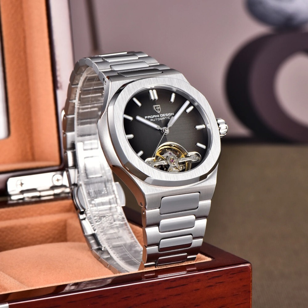 Men’s Automatic Mechanical Tourbillon Watches Waterproof Sapphire Glass Luminous