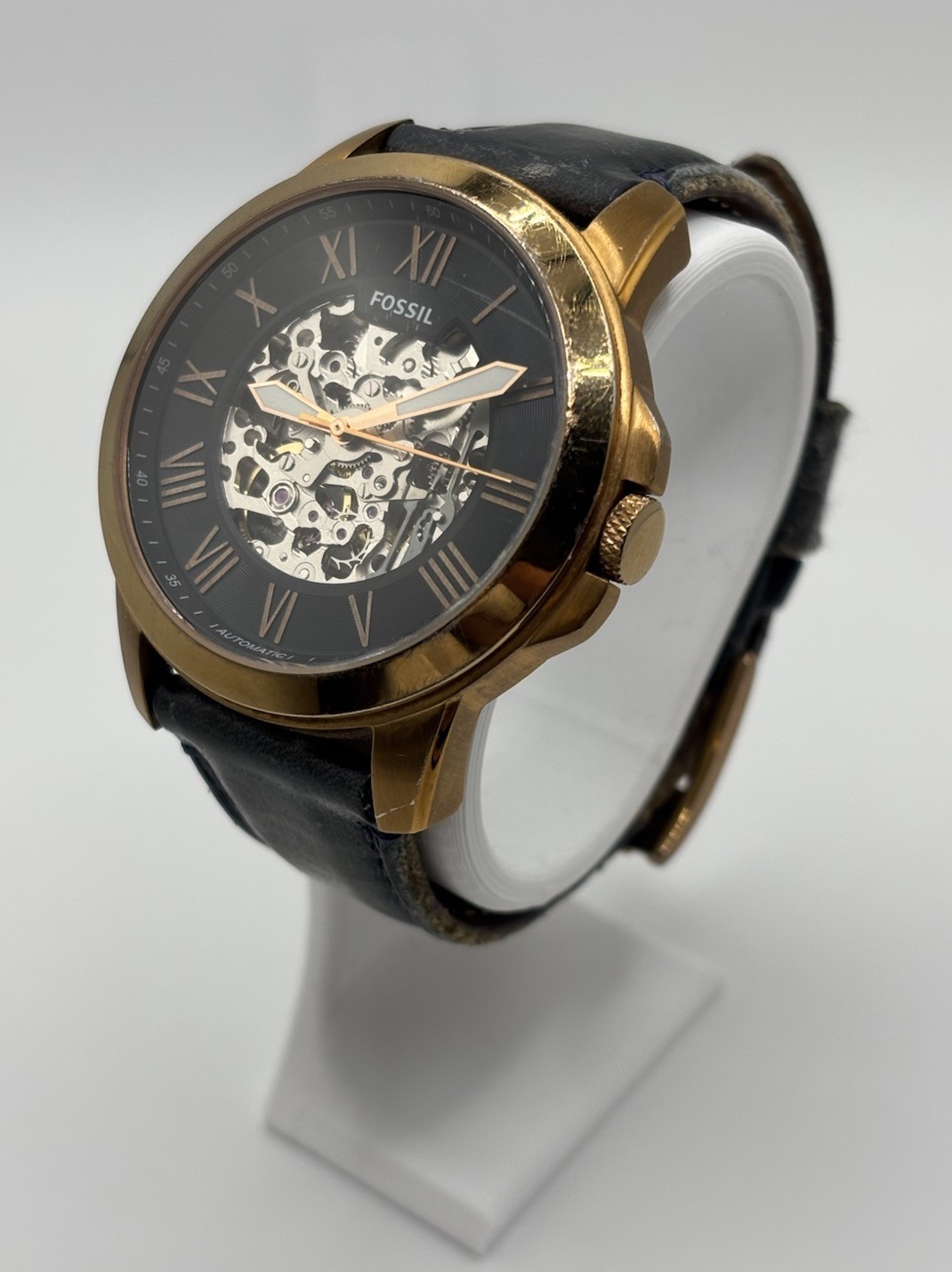 FOSSIL Grant Automatic Skeleton Watch ME3102 Mens 44mm Leather wrist 20cm