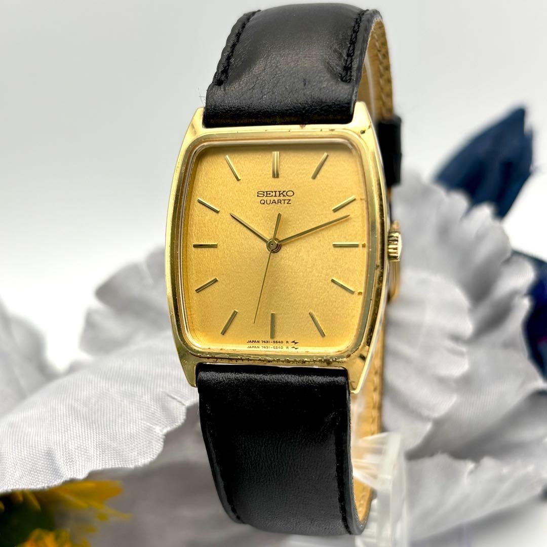 [Working Condition] SEIKO Men’s Watch, Vintage Style, New Strap, Square Shap