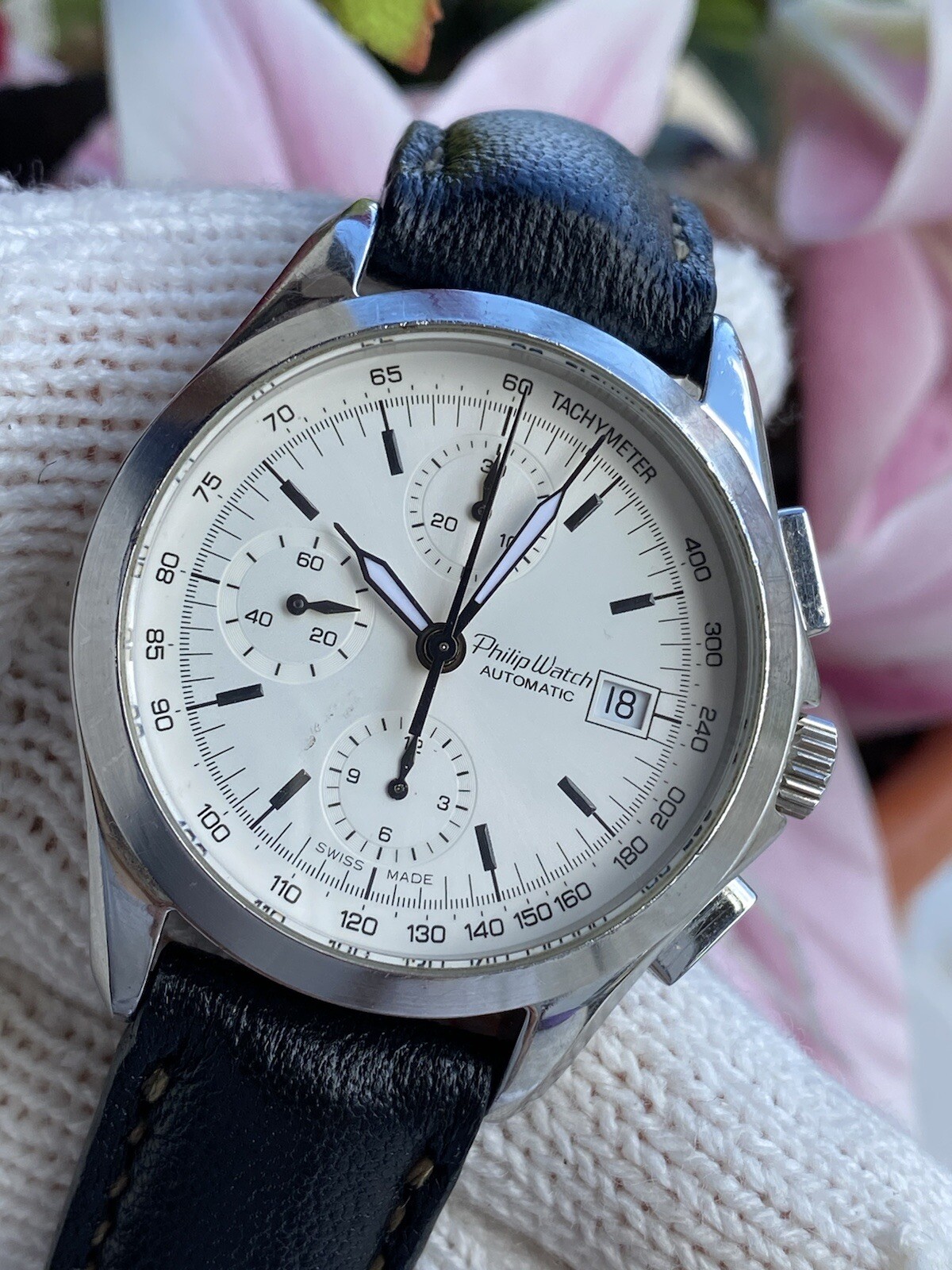 Philip Watch Chronograph Automatic Mens 40mm Swiss Made