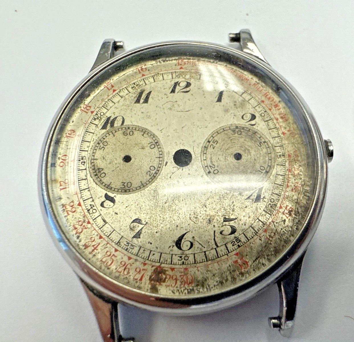 Gallet Early Boys Size Chronograph Dial And Case For Parts…No Movement