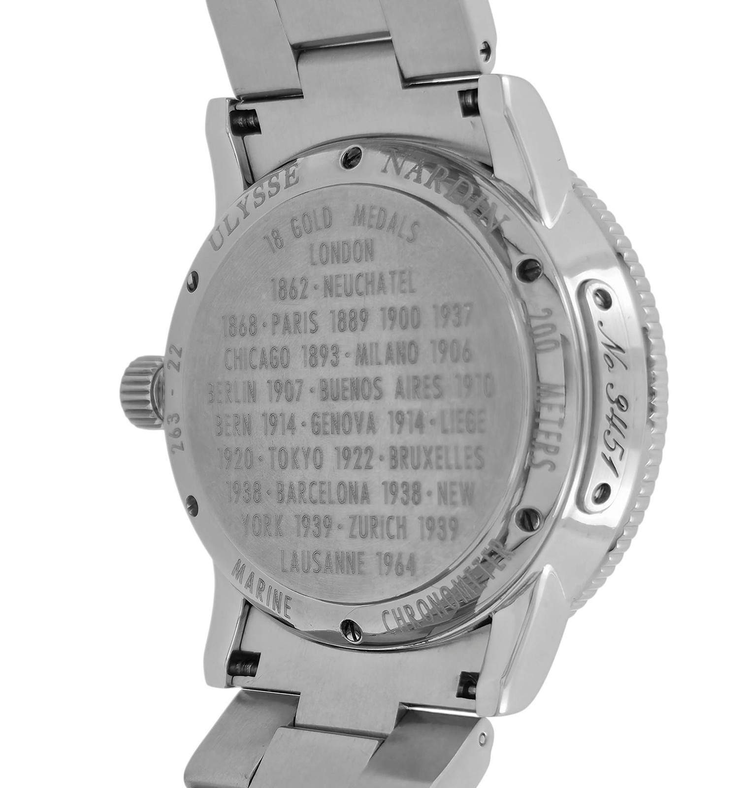 Ulysse Nardin Marine Chronometer 263-22 Silver Dial Steel 38MM Unisex Box Papers