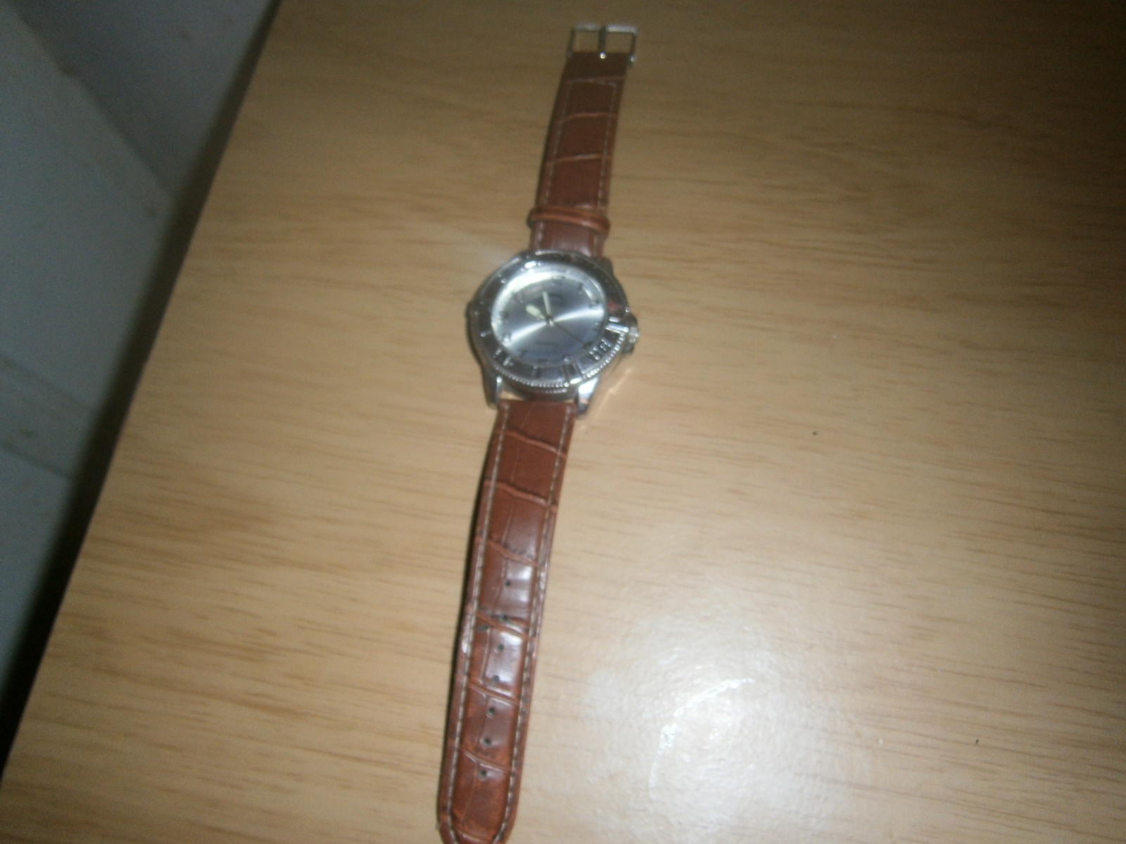 Classic late 90’s brown leather Slazenger mens watch. 24cm. (E22a1)