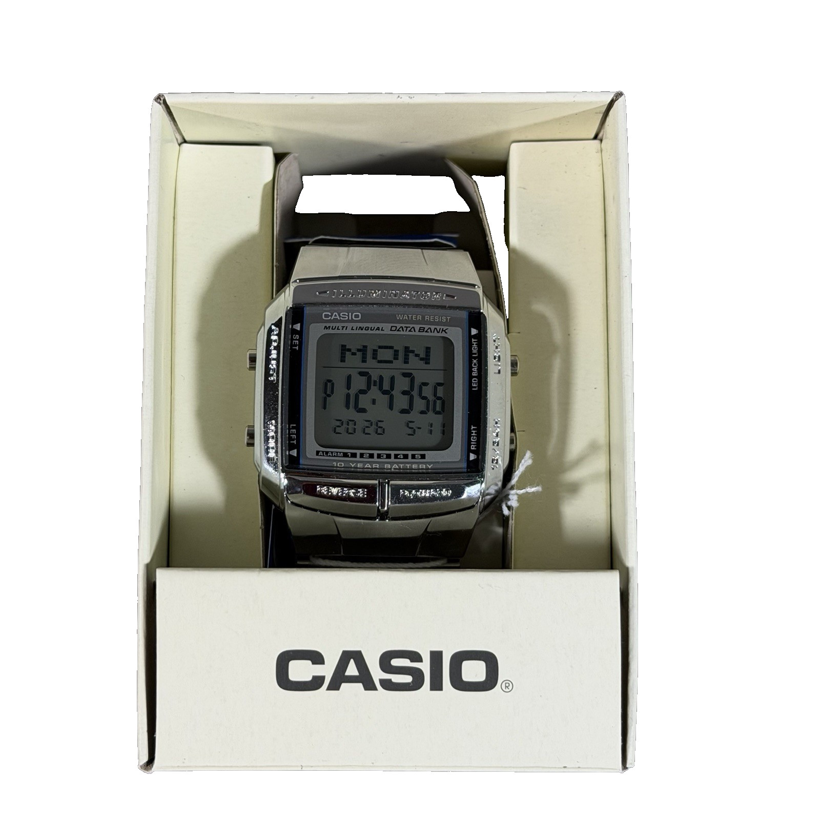 Casio DB360-1A DataBank Wrist Watch Silver 10 Year Battery