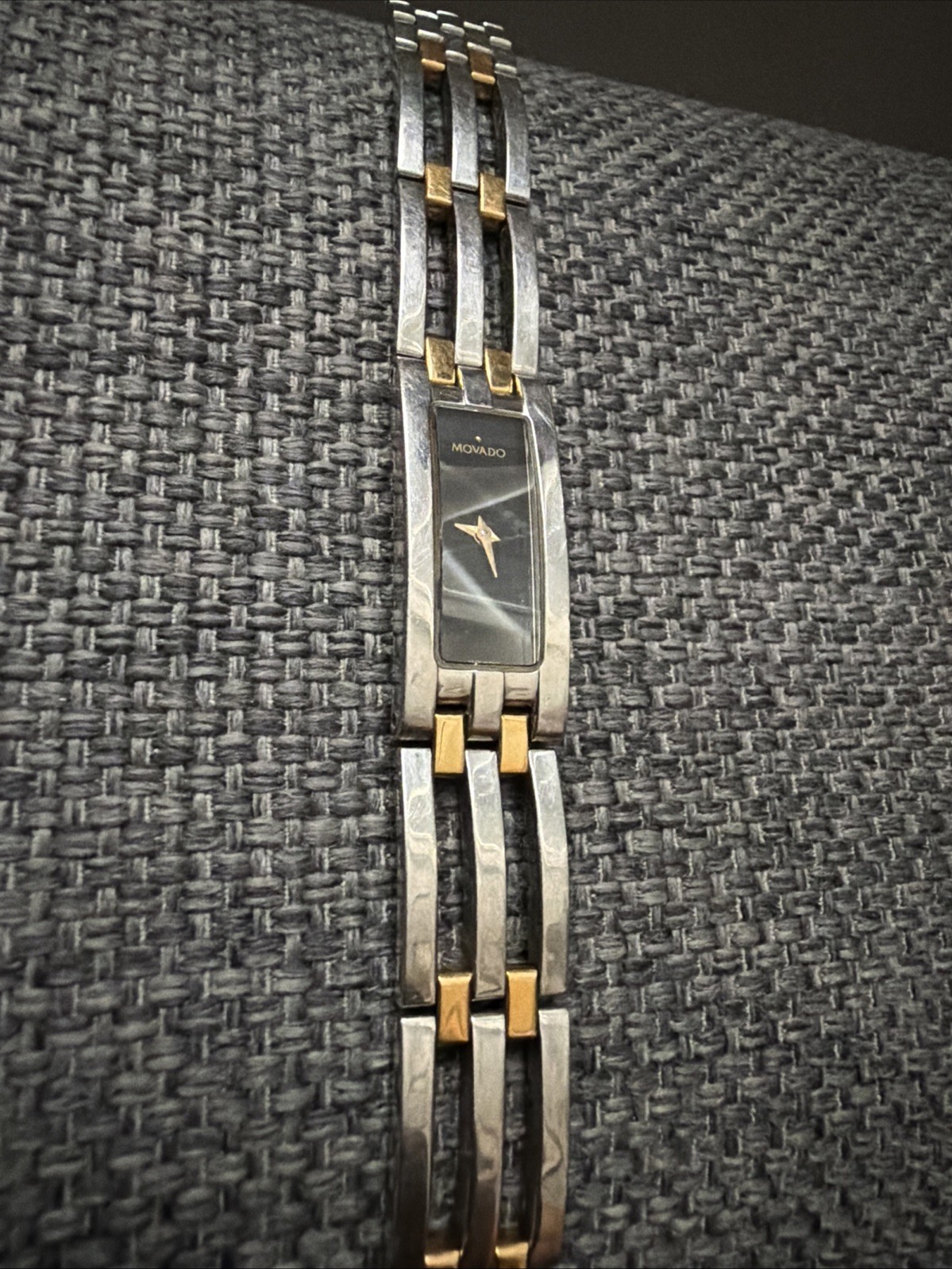 Stainless Steel And Gold Tone Antique Movado Womens Wrist Watch