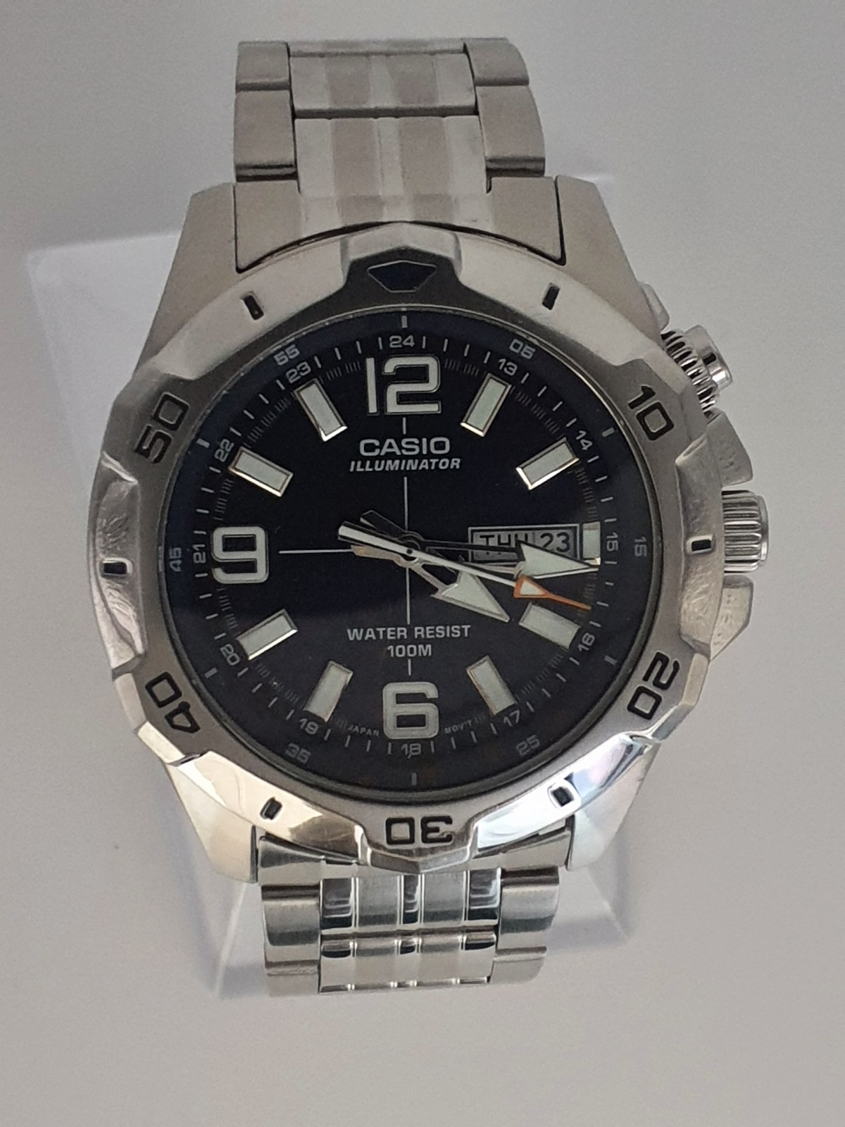 CASIO ILLUMINATOR MTD-1082 REFRESHED 24-HOUR DAY/DATE MEN’S WATCH NEW BATTERIES