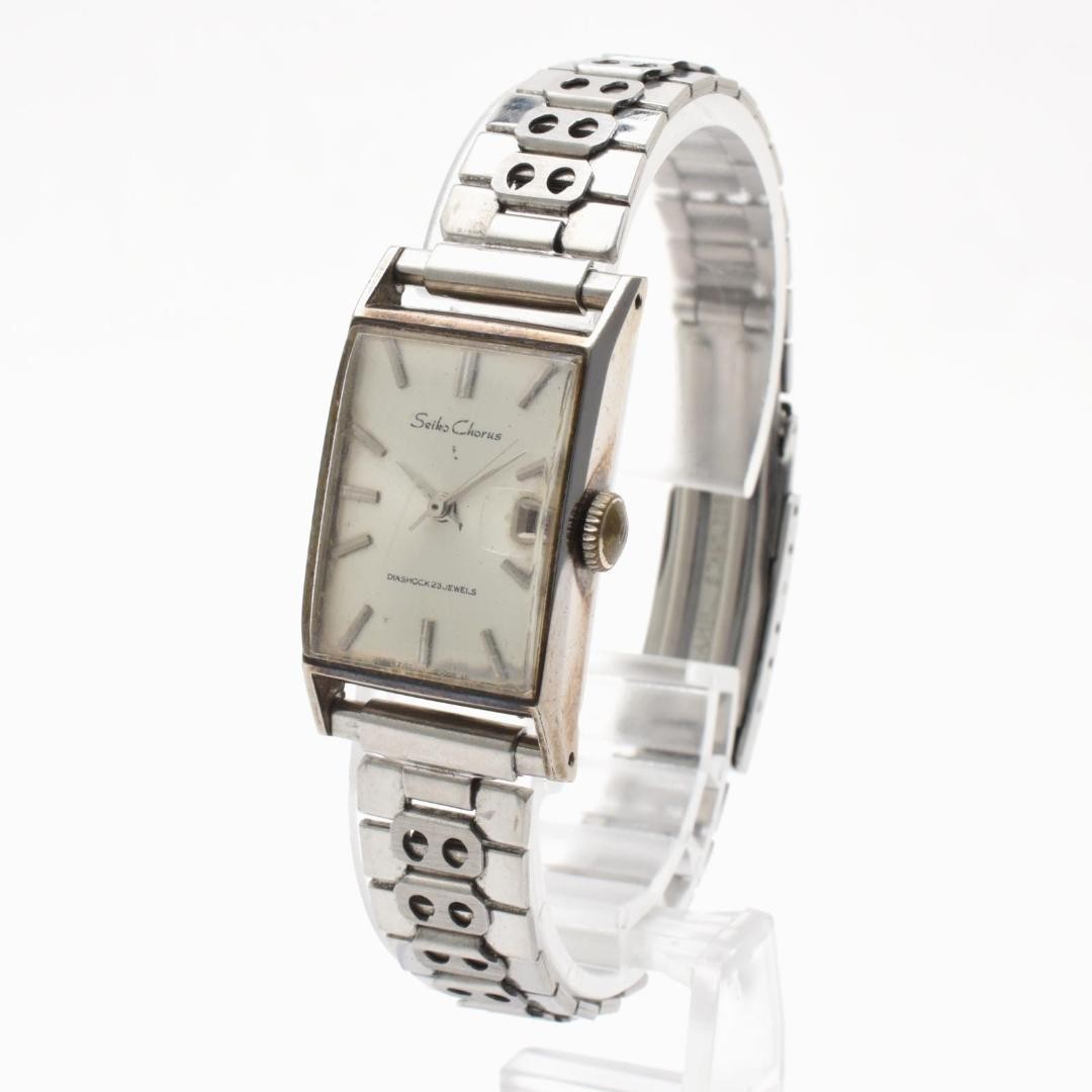 Working condition SEIKO Chorus manual winding date ladies square watch