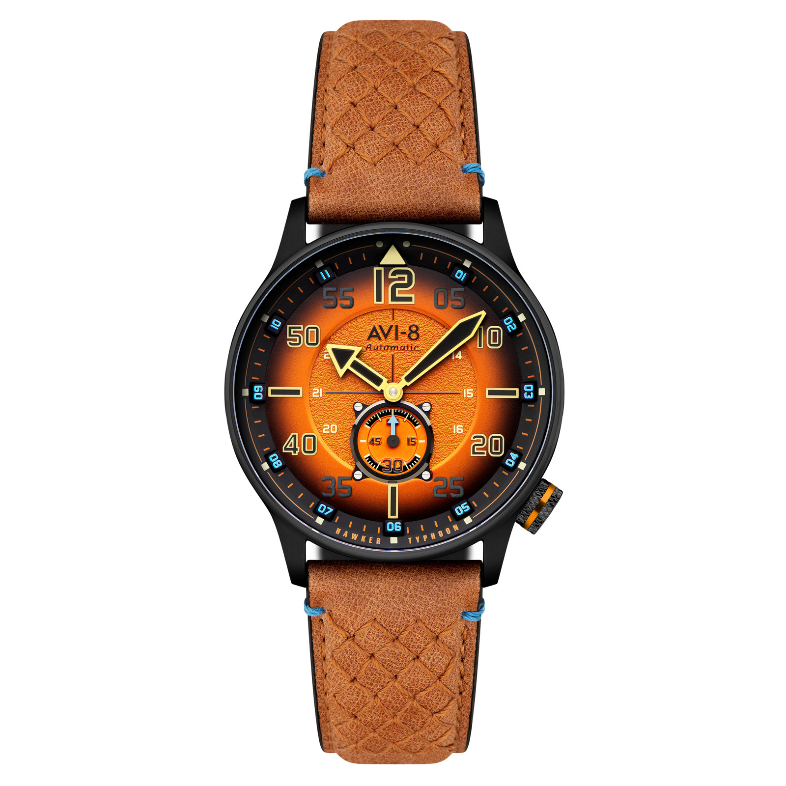 Hawker Typhoon Baldwin Automatic Orange / Brown Leather | Orange Dial Wristwatch
